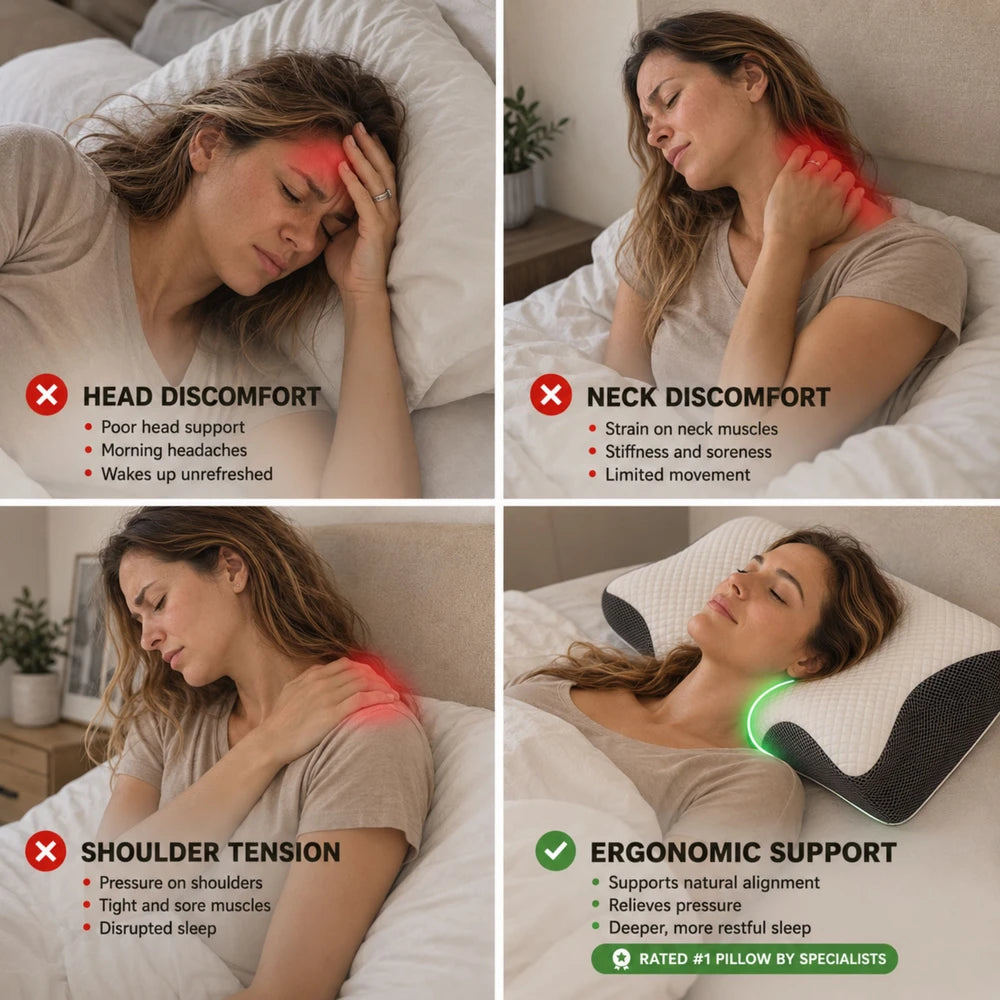 ERGONOMIC CERVICAL MEMORY FOAM PILLOW