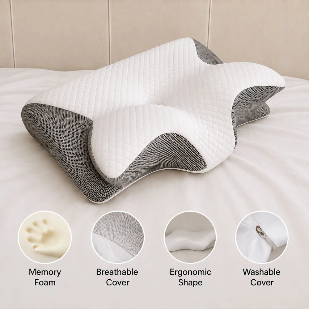 ERGONOMIC CERVICAL MEMORY FOAM PILLOW